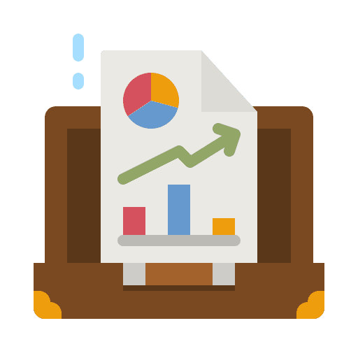 Briefcase pie chart job graph icon