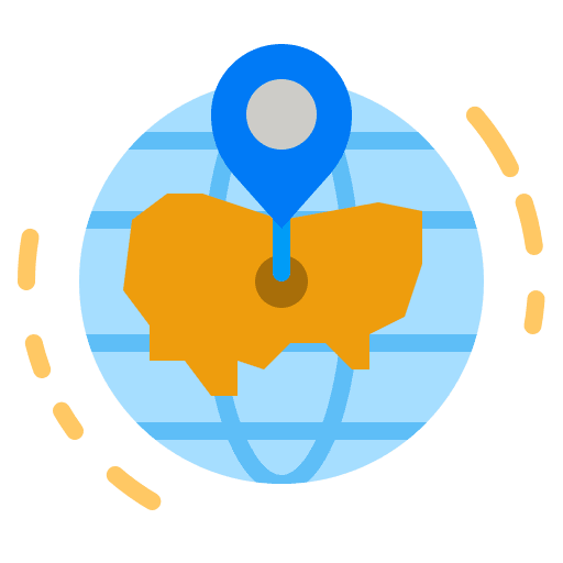 Global world maps and location country icon
