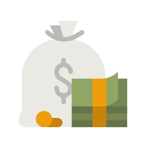 Money bag budget coins currency icon