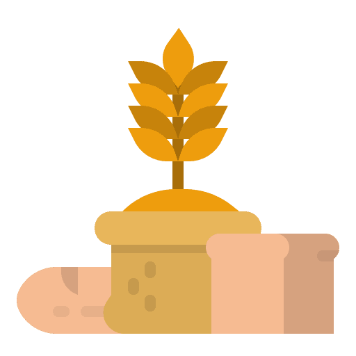 Wheat bread grain food icon