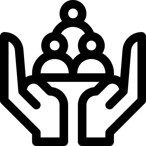 Teamwork hands friends inclusion icon