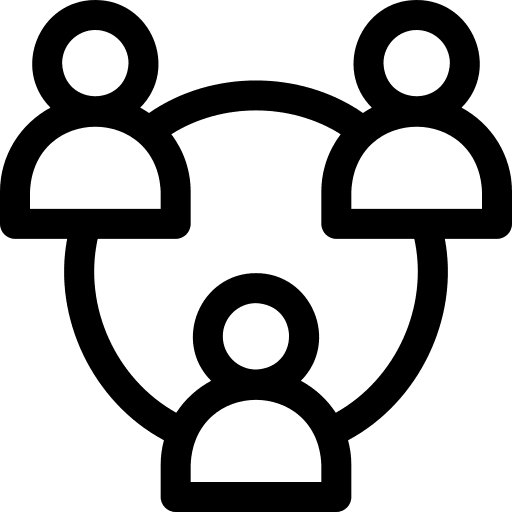 Teamwork team members collaboration icon