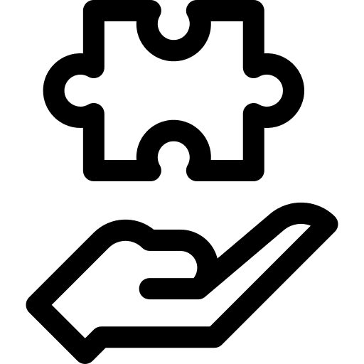 Puzzle hand education solution icon