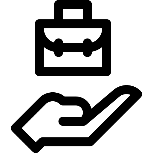 Suitcase professional hand job icon