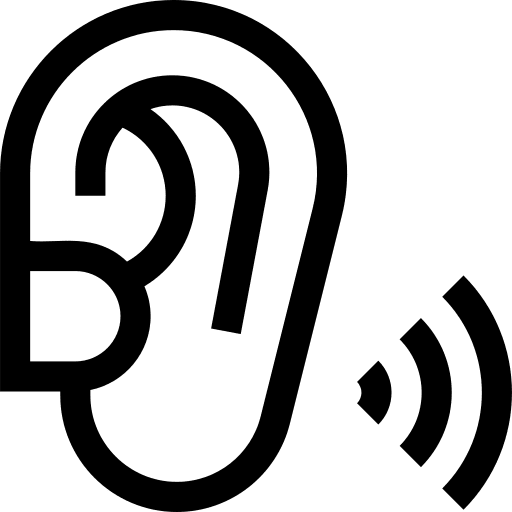 Hearing aid wellness auditory hear icon