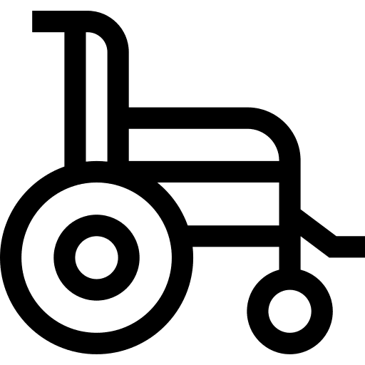 Wheelchair injury chair wheel icon