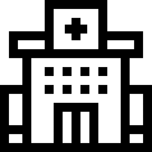 Hospital building urban health clinic icon