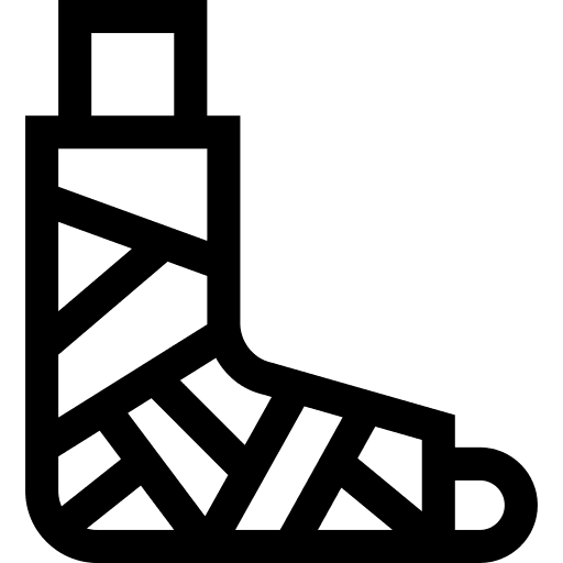 Plastered foot wrap fracture trauma icon