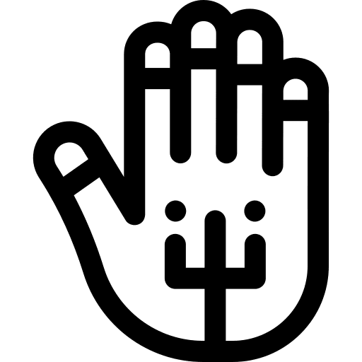 Bionic hand robot artificial technology icon