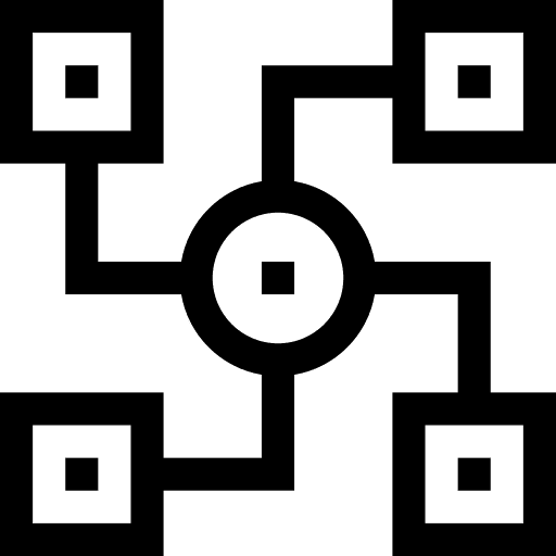 Distributed cloud computing integration networking icon