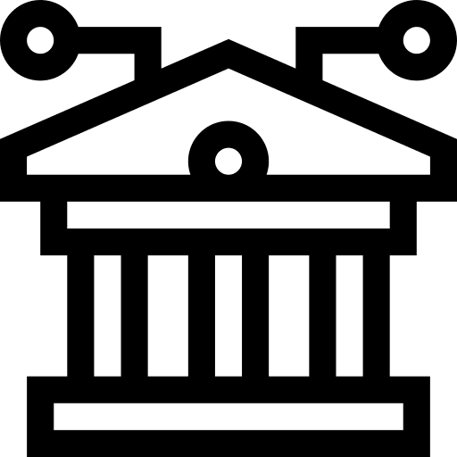 Banking chip security building icon