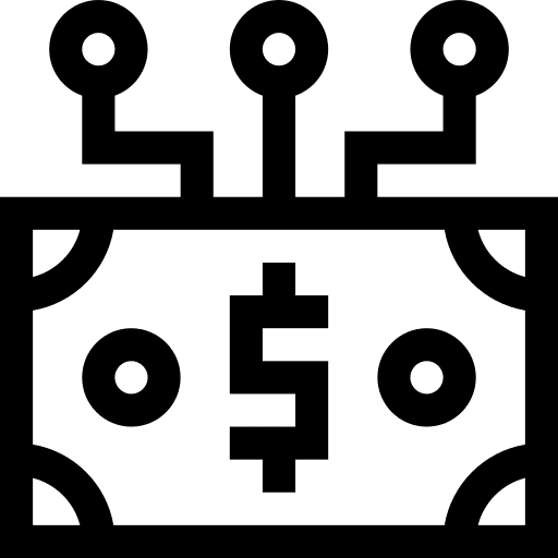 Money business and finance finance cpu icon