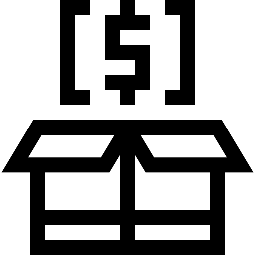 Package dollar investment business and finance icon