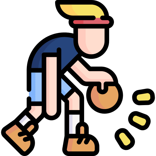 Basketball playing man basketball game icon