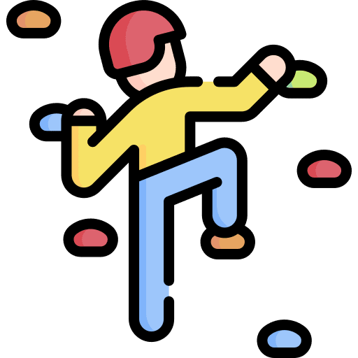 Climbing man climbing urban icon