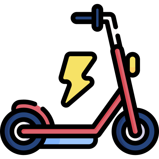 Electric scooter vehicle motorbike transportation icon