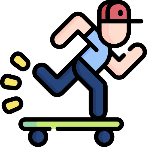 Longboard sportive extreme skate icon