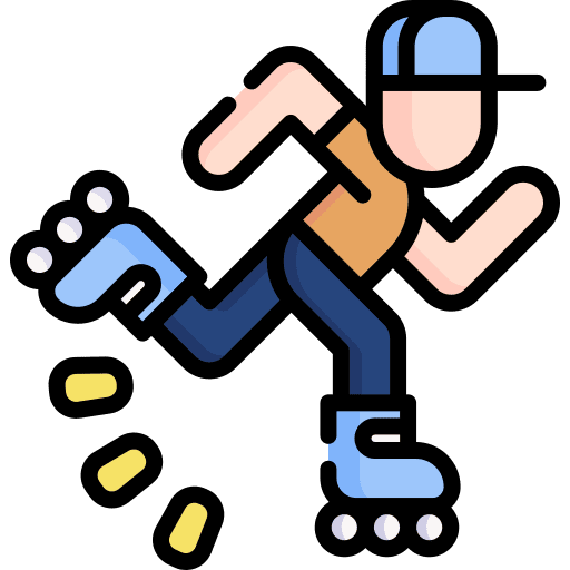 Roller skater roller skate roller skater sports and competition icon