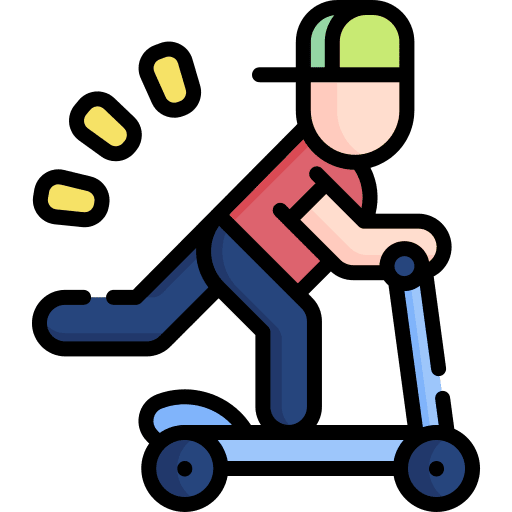 Scooter caucasian man sports and competition icon
