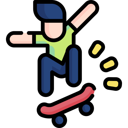 Skateboard skate park sports man icon