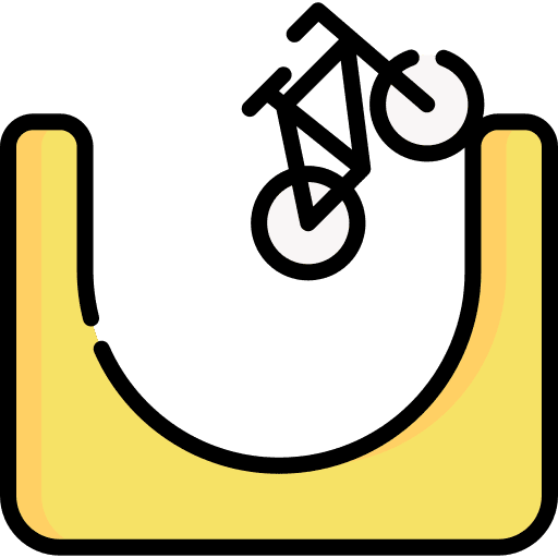 Bike skate park playground sports and competition icon