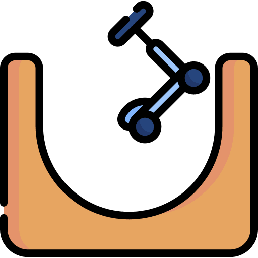 Scooter sports and competition jump scooter icon