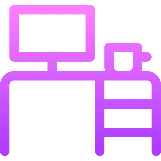 Workplace profession organized furniture and household icon