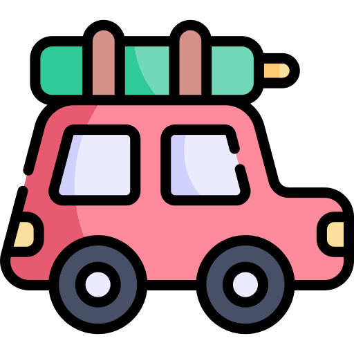 Road trip luggage travel car icon