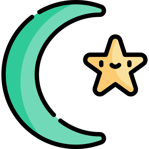 Crescent moon moslem muslim moon icon