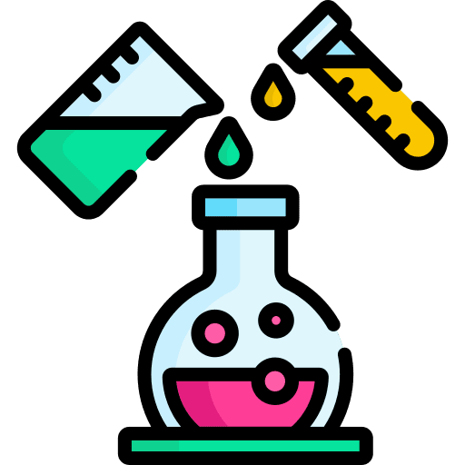 Experiment mixing flask education icon