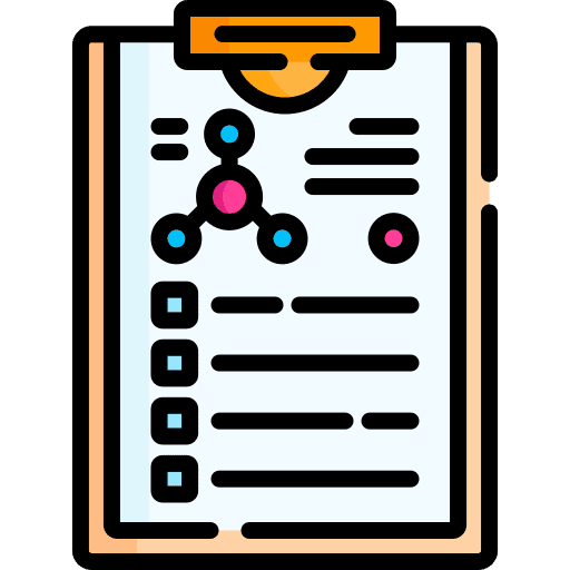 Experiment molecule testing clipboard icon