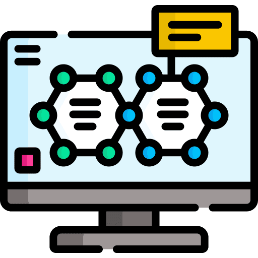 Molecular chemical test computer icon