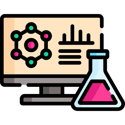Research science chemistry analysis icon