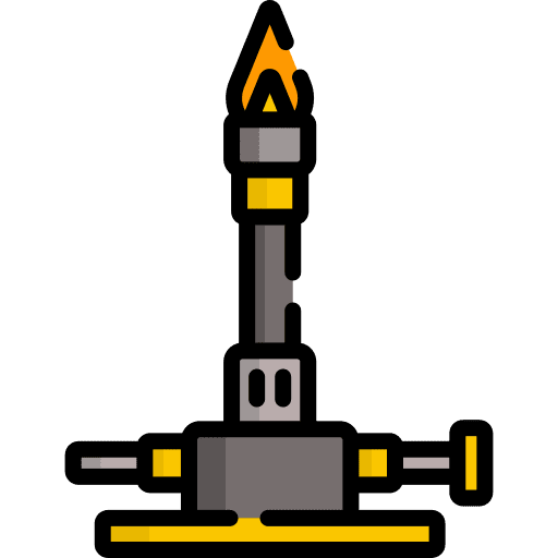 Bunsen burner lab biochemistry experiment icon