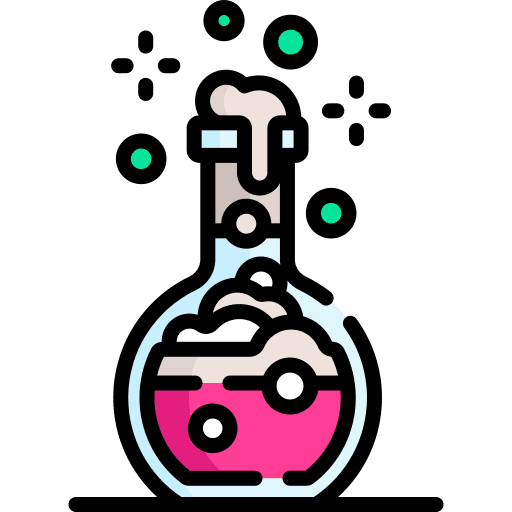 Chemical reaction experiment education laboratory icon