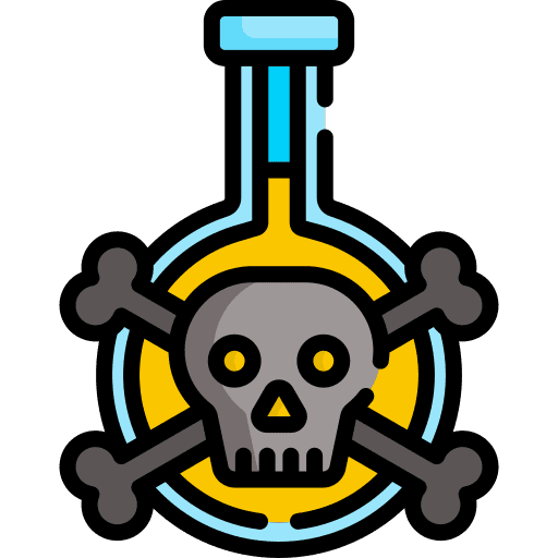 Dangerous skull toxic chemical death icon