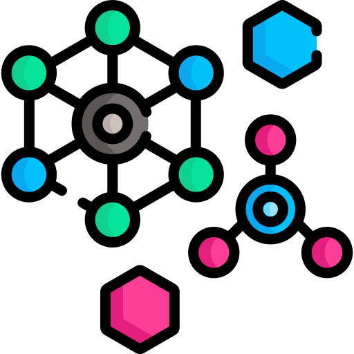 Molecules science chemistry network icon