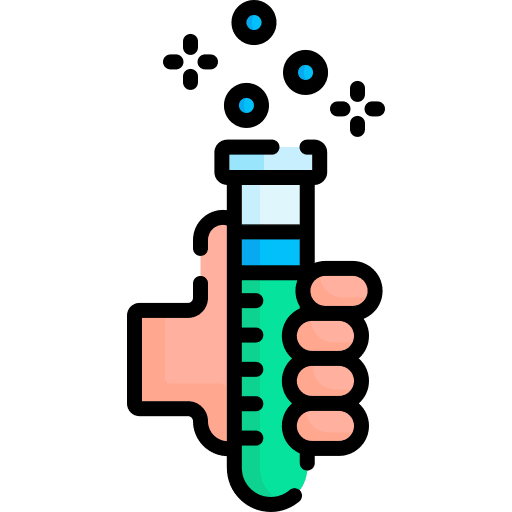 Test tube chemistry lab hand icon