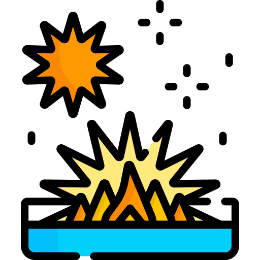 Chemical reaction science fire laboratory icon