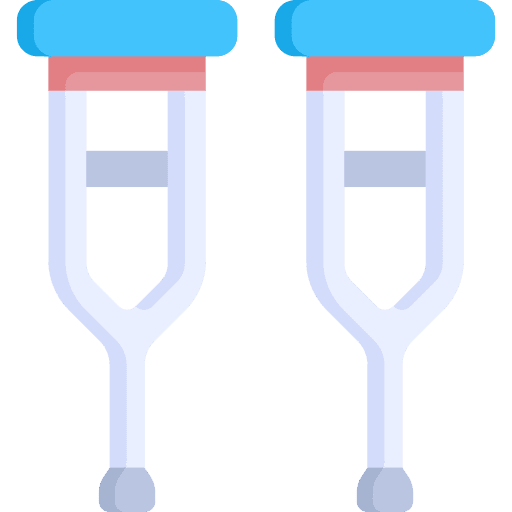 Crutch aid physiotherapy rehabilitation icon