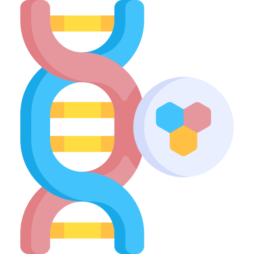 Dna deoxyribonucleic acid biology education icon