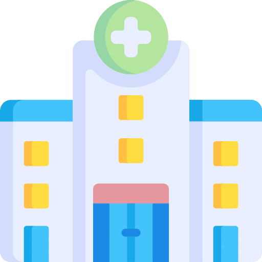 Hospital urban medical assistance health icon