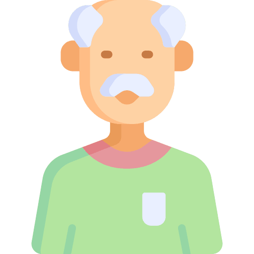 Old man white hair old man avatar icon