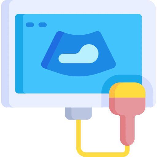Ultrasound monitor pregnancy medical equipment icon