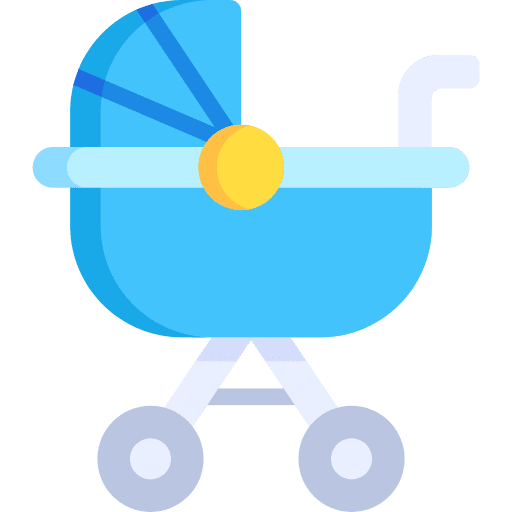 Baby stroller pram healthcare and medical baby stroller icon
