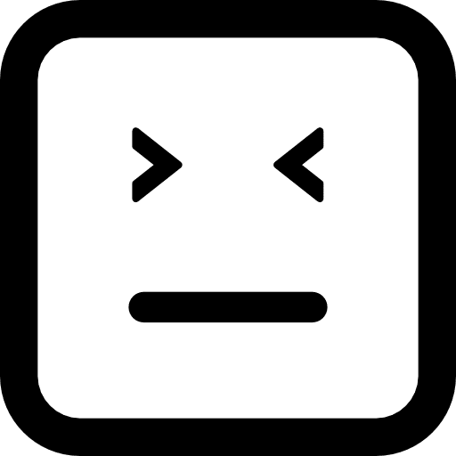 Emoticon square face with closed eyes and straight mouth line square face faces icon