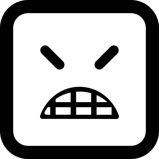 Angry emoticon square face with closed eyes face square faces icon