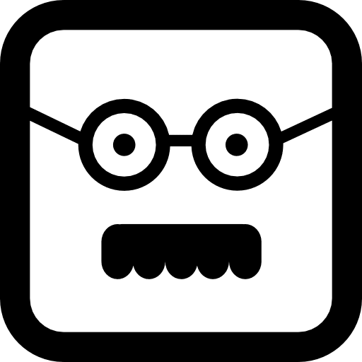 Male square face with glasses and mustache square mustache man icon