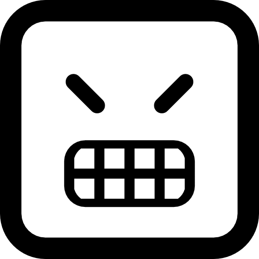 Angry emoticon square face emoticon angry anger icon