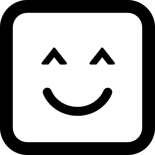 Smiley with closed eyes rounded square face faces emoticon smiling icon